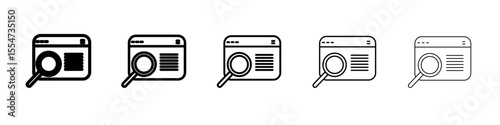 Search for job icon flat simple outline logo