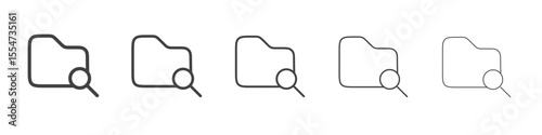 Search folder icon flat simple outline logo