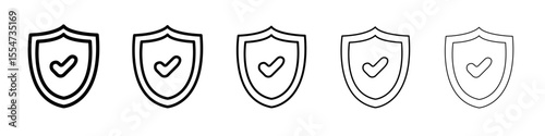 Security icon flat simple outline logo