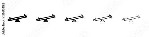 Seesaw icon flat simple outline logo