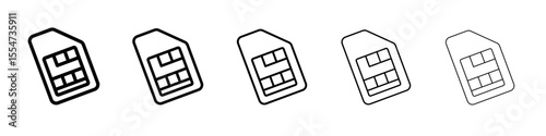 sim card icon flat simple outline logo