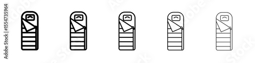 Sleeping bag icon flat simple outline logo