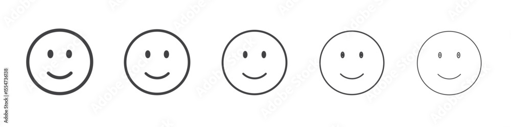 Fototapeta premium Smile icon flat simple outline logo