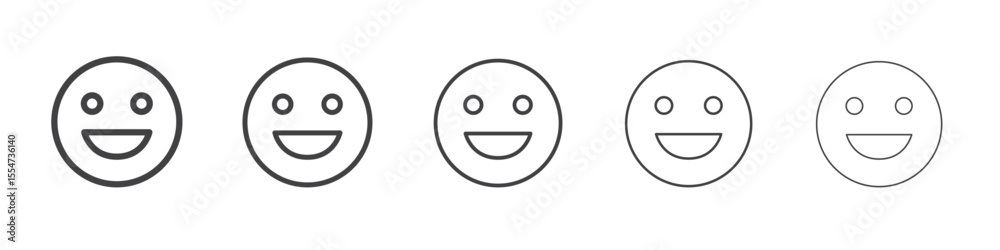 Fototapeta premium Smile icon flat simple outline logo