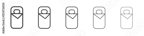 Sleeping bag icon flat simple outline logo