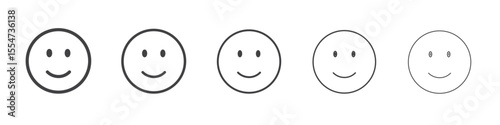 Smile icon flat simple outline logo
