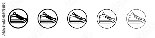 Sneaker shoe icon flat simple outline logo