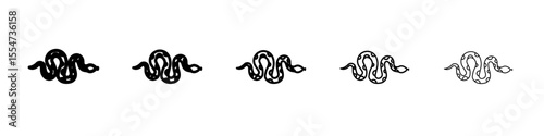 Snake icon flat simple outline logo