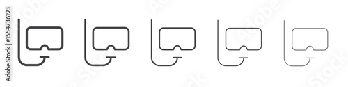 Snorking icon flat simple outline logo