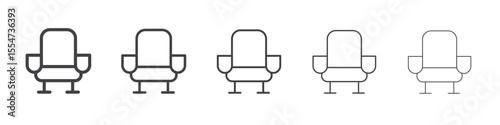 Sofa icon flat simple outline logo