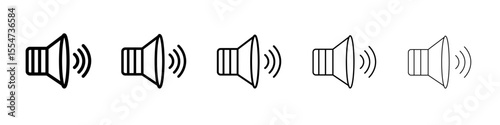 Speaker icon flat simple outline logo
