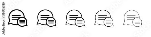 Speech bubble icon flat simple outline logo