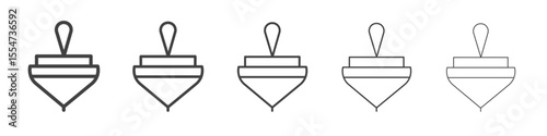 Spinning top icon flat simple outline logo