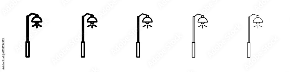 Street lighting icon flat simple outline logo