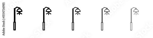 Street lighting icon flat simple outline logo