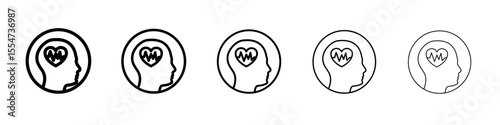 stress management icon flat simple outline logo