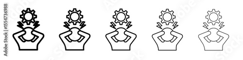 stress management icon flat simple outline logo