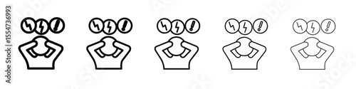 Stress icon flat simple outline logo