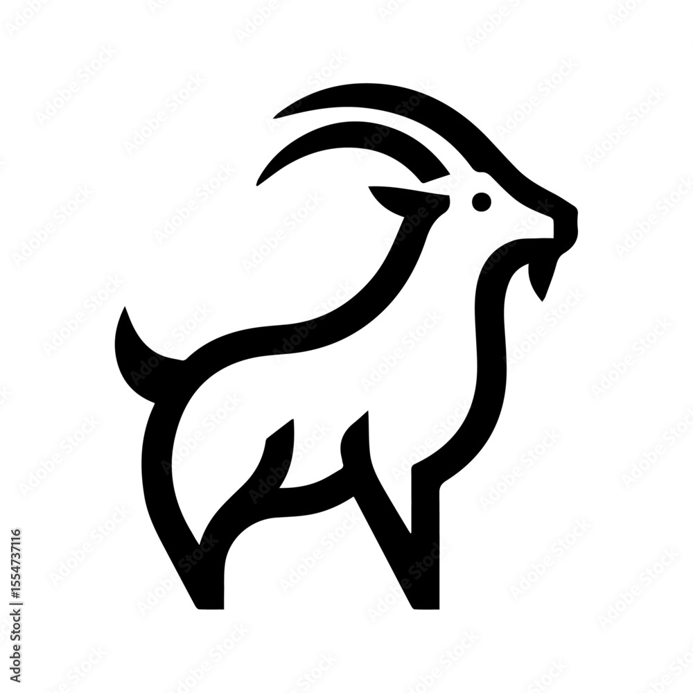 Fototapeta premium goat vector icon logo with white background