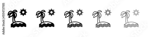 Summer holiday icon flat simple outline logo