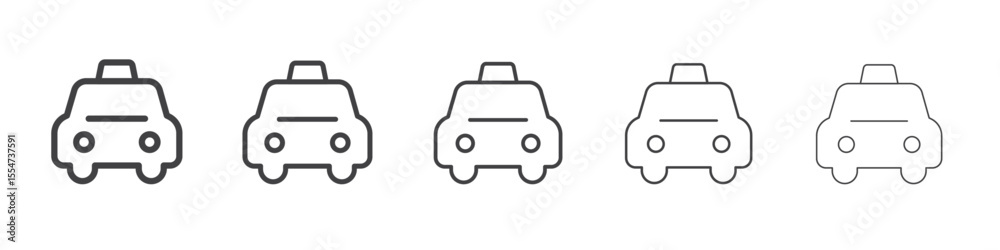 Taxi icon flat simple outline logo Taxi icon flat simple outline logo