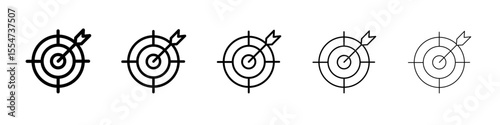 Target icon flat simple outline logo