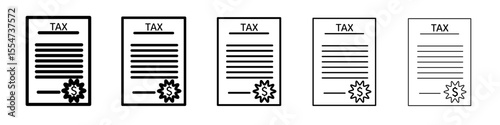 Tax reminder icon flat simple outline logo