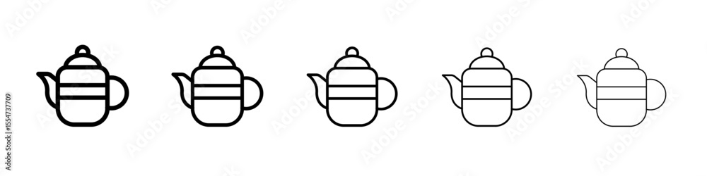 Obraz premium Teapot icon flat simple outline logo