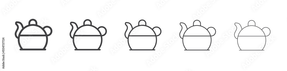 Obraz premium Teapot icon flat simple outline logo