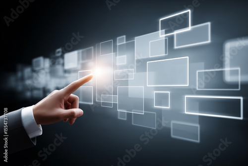 Touchscreen concept with business suit