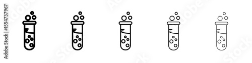 Test tube icon flat simple outline logo