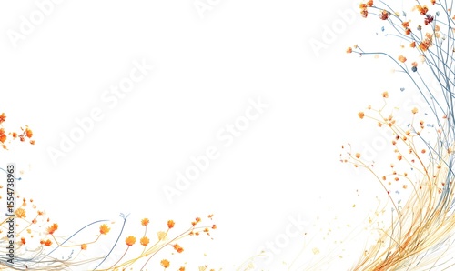 Background of flowers and waves.