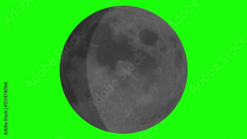 Realistic moon with detailed craters and rotating texture over dark space background
