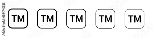 Trademark icon flat simple outline logo