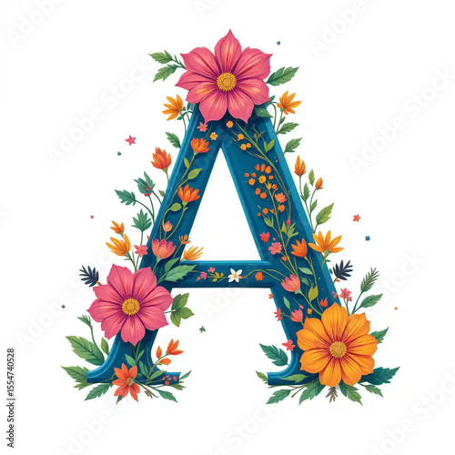 floral font letter