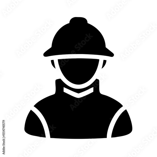 Firefighter black silhouette icon

