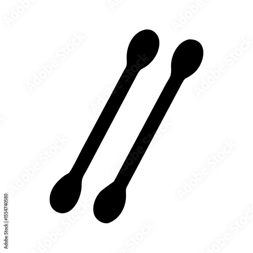 Cotton swabs black silhouette icon

