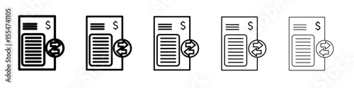 Transaction history icon flat simple outline logo