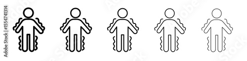 Trembling icon flat simple outline logo