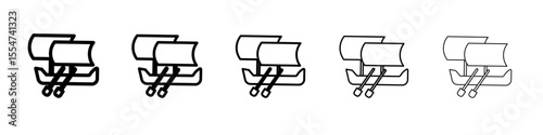 trireme icon flat simple outline logo