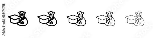 tuition fee icon flat simple outline logo