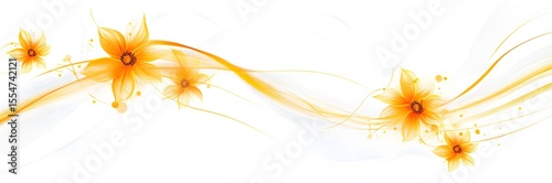 Background of flowers and waves.