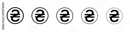 Ukrainian hryvnia icon flat simple outline logo