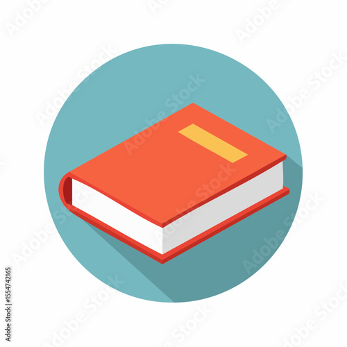 Red Hardcover Book Icon  Perfect for Education, Reading, and Literature Designs