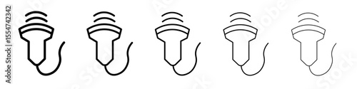 Ultrasound device icon flat simple outline logo