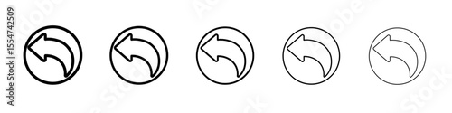 Undo arrow sign icon flat simple outline logo
