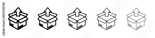 Unpack icon flat simple outline logo