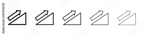 Uphill icon flat simple outline logo