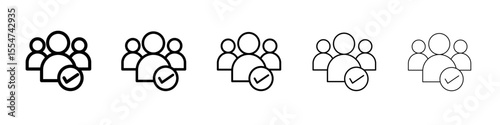 User check icon flat simple outline logo