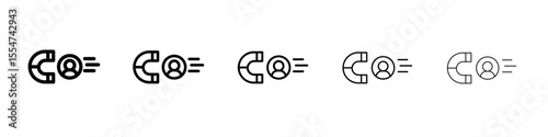User Engagement icon flat simple outline logo